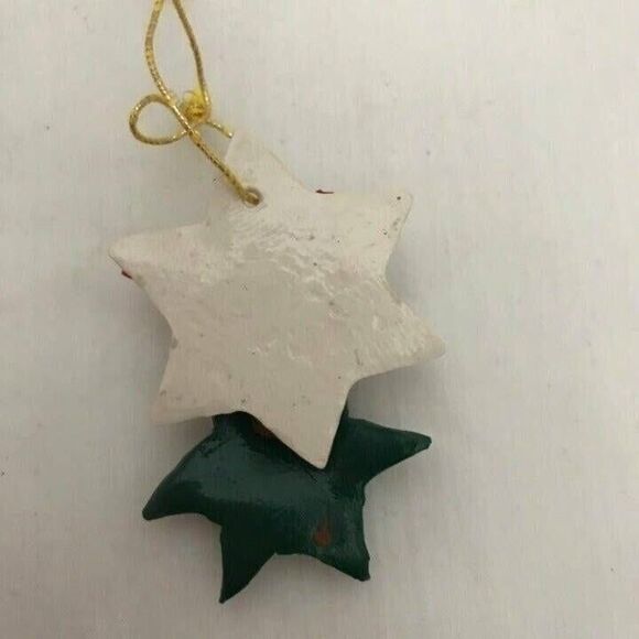 #1324 Bear in Star Polymer clay Christmas ornament  2.5 X 2 - Picture 4 of 5